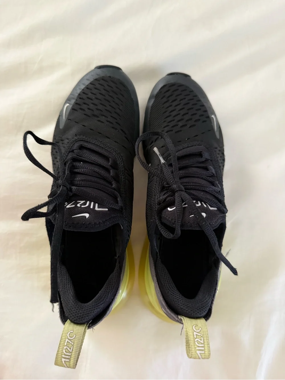 Nike Kids Air Max 270 Black, Gray & Volt Sneakers